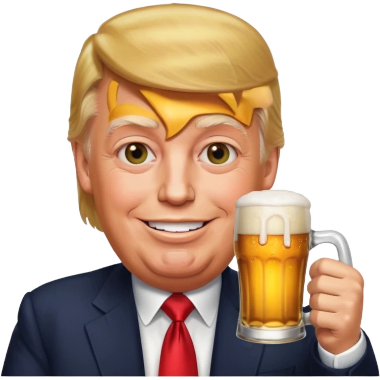 Donald trump drinking a beer emoji