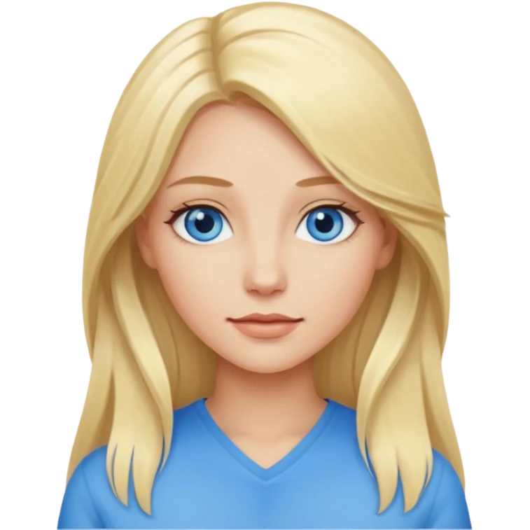 blonde woman blue eyes, long hair emoji