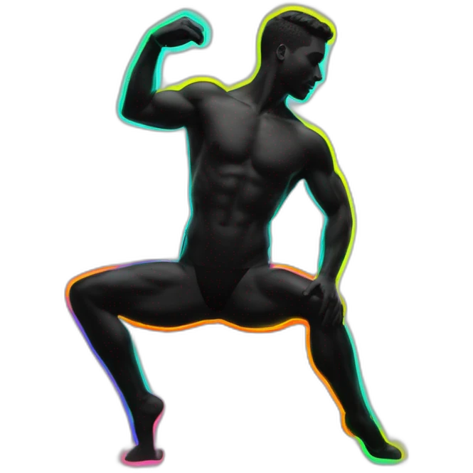 male dancer neon sign booty emoji