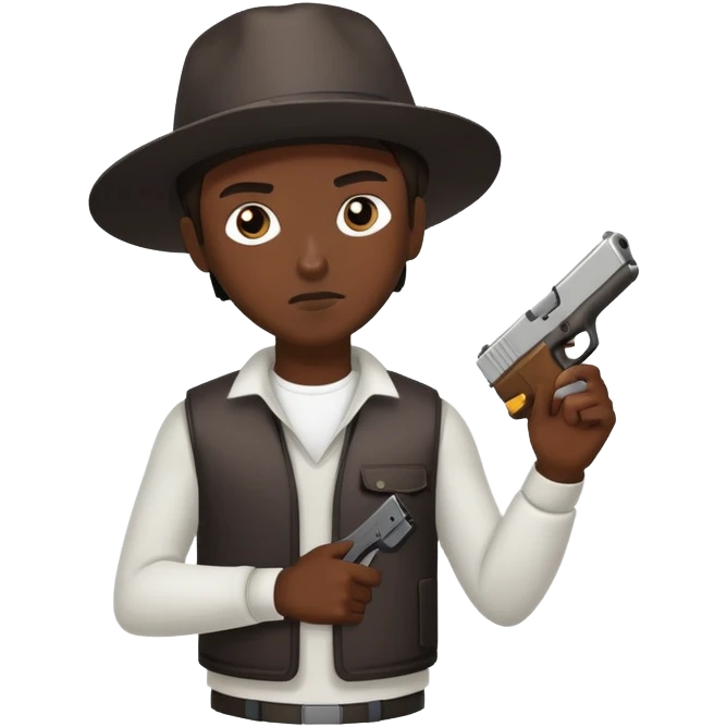A thug with a glock emoji