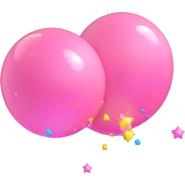 pink bubble gum with sparkles emoji