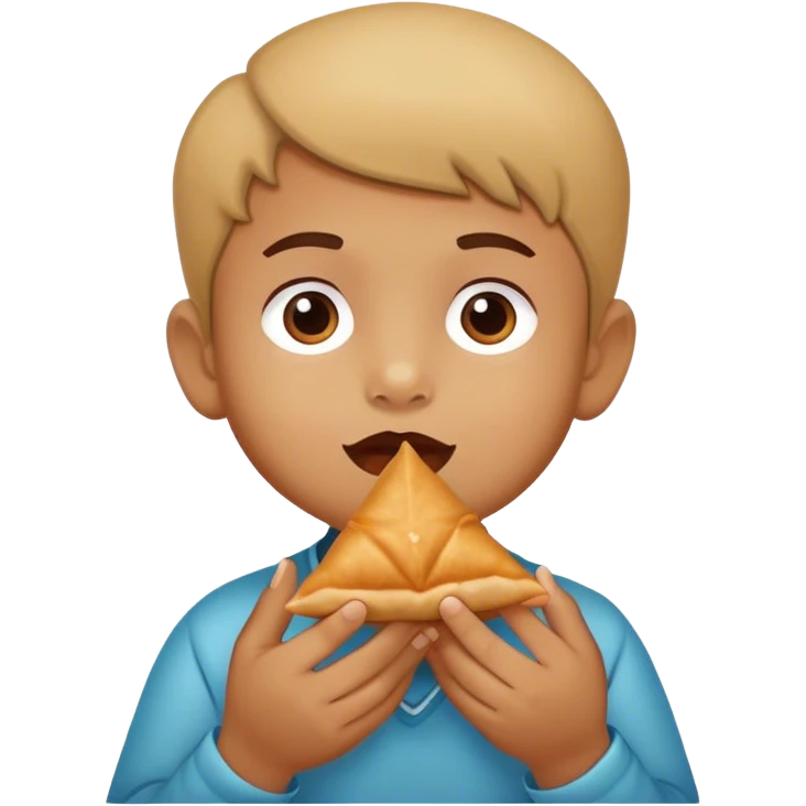 Little kid eating. Sambosa emoji