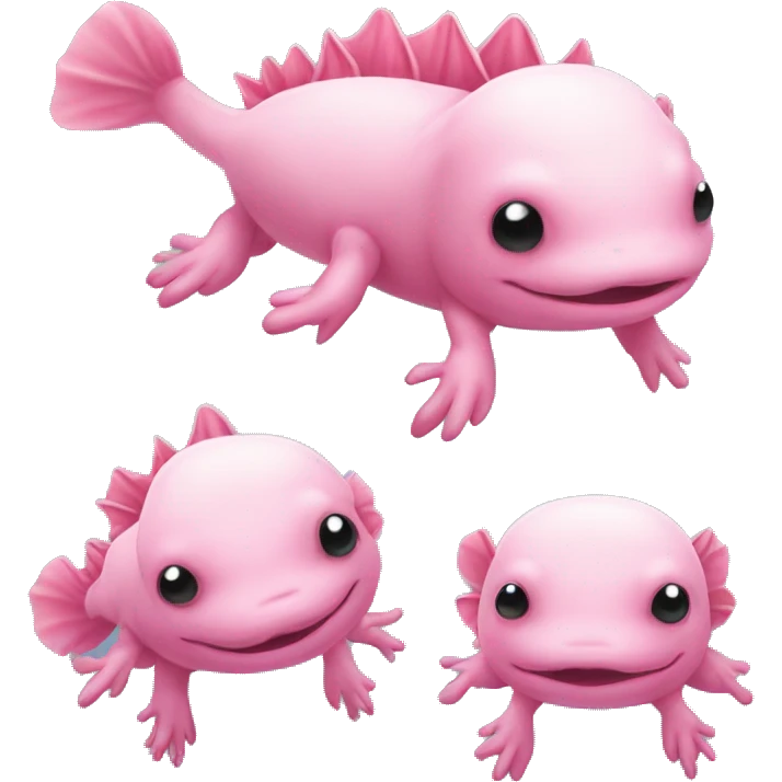 Cute pink axolotl emoji