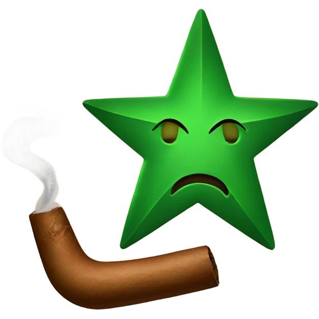 Green star smoking cigar emoji