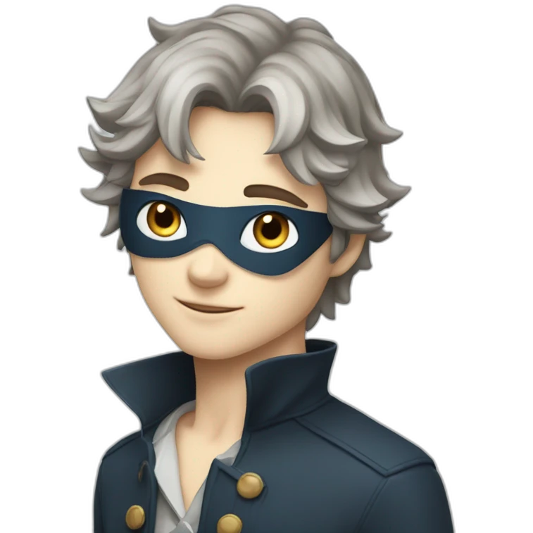 Chat noir blanc gris et maron au yeux bleu emoji