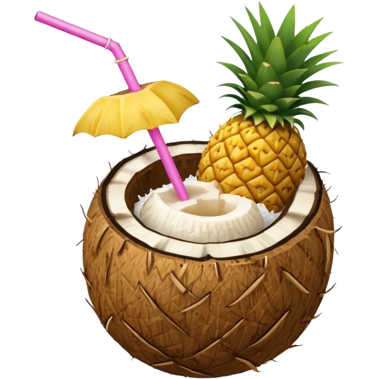 coconut drink with pineapple emoji