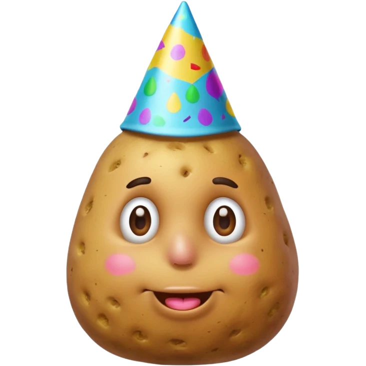 potato wearing party hat emoji