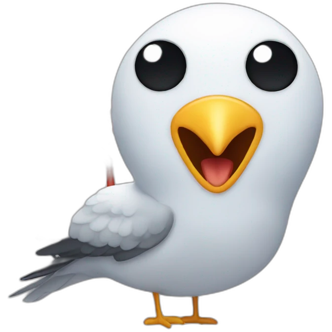 Seagulls and a spider emoji