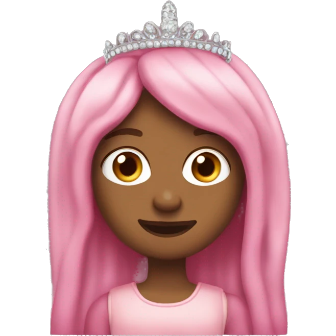 A singular pinto bean colored pink and wearing a tiara emoji
