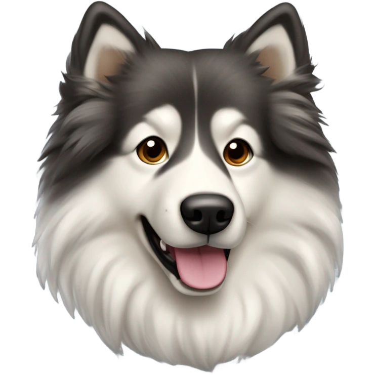 Belgian Tervuren Samoyed mixed breed dark and light emoji