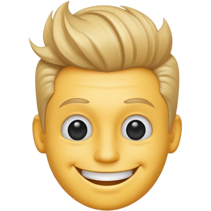 сгенерируй смайлик красавчик с модным чубчиком на голове emoji