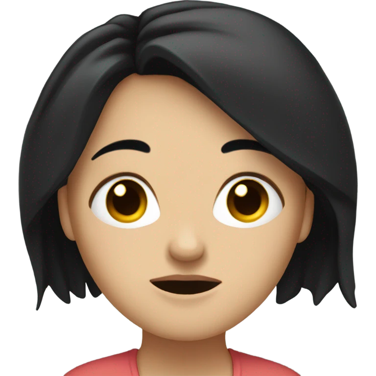 a white woman with black hair crying  emoji
