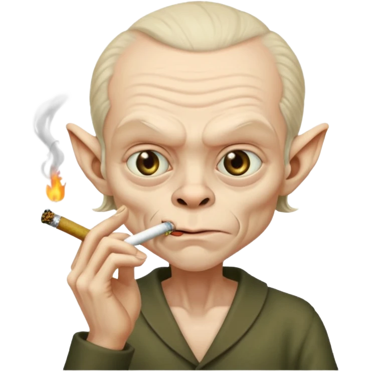 Lord of the rings smeagol smoking cigarette  emoji