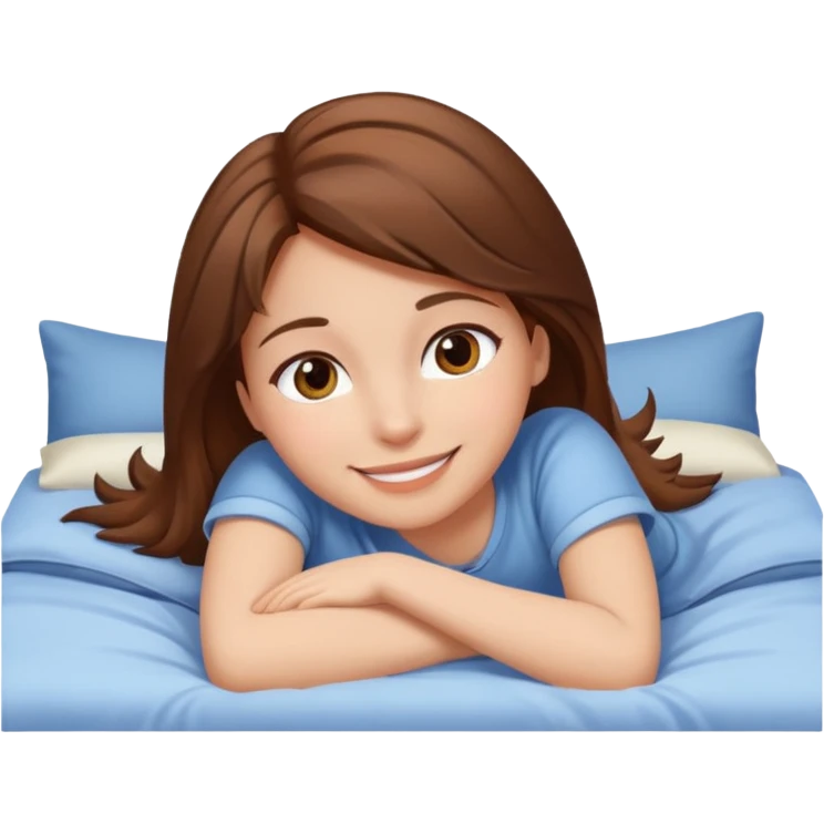 lying on bed brown hair girl just chill emoji