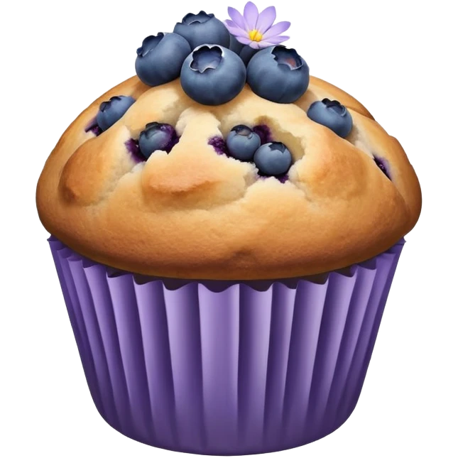 Blueberry muffin with lavender flower on it emoji