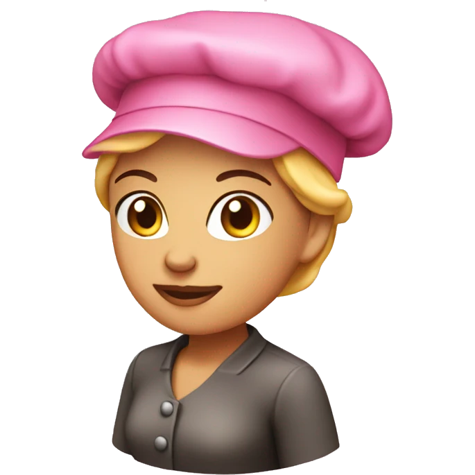Female baker pink hat  emoji