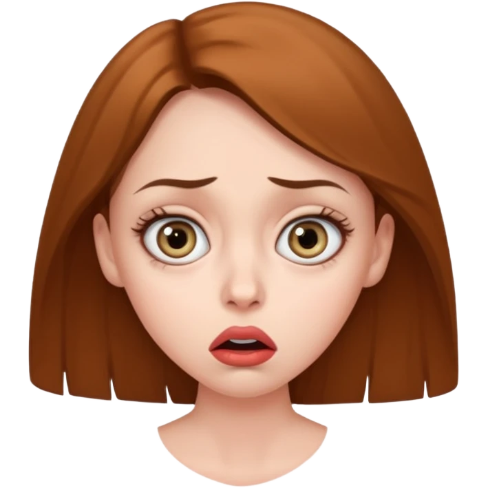 A realistic waist-up portrait of a frightened woman emoji