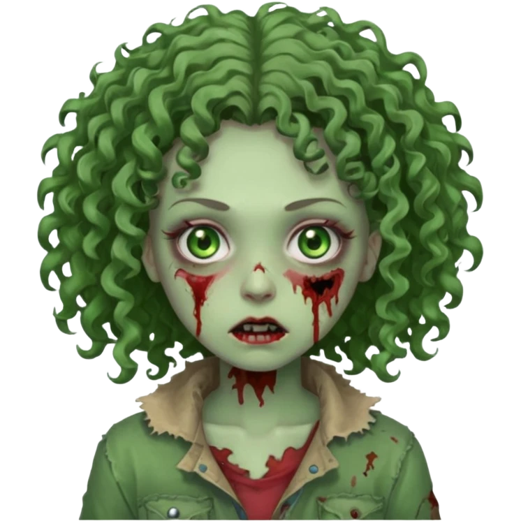 CURLY HAIR ZOMBIE GIRL emoji