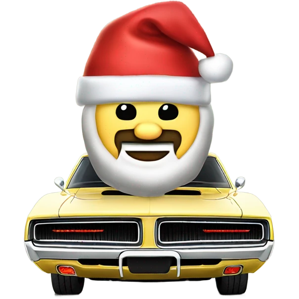 1969 dodge charger with Santa Hat emoji