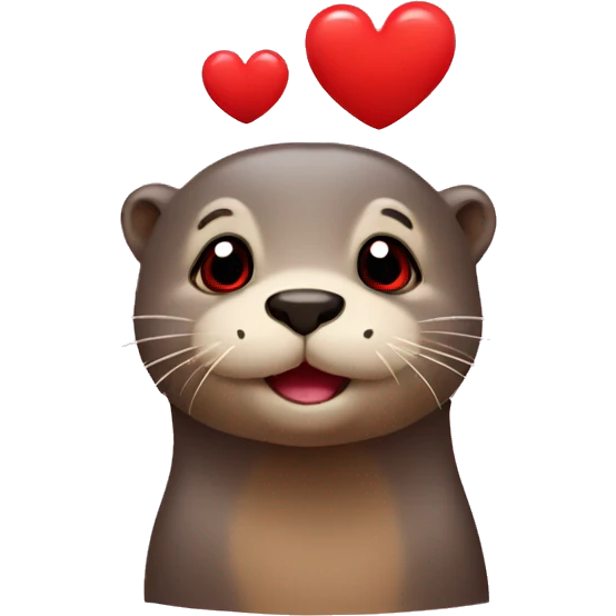 otter with red hearts instead of eyes  emoji