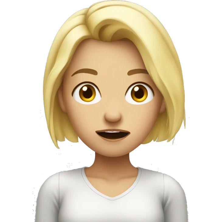 Mad blonde girl  emoji