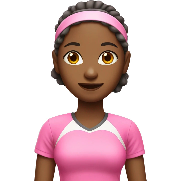 girl tennis player wearing pink emoji