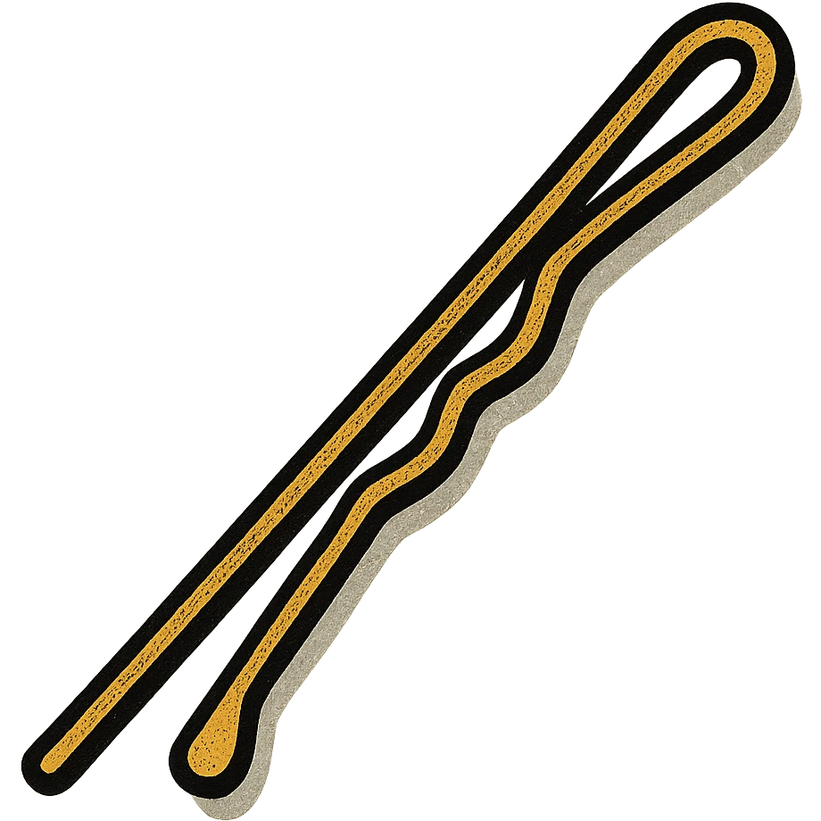 a hairpin, old school comic book style emoji