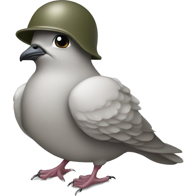 Dove crying from eye wearing army helmet  emoji