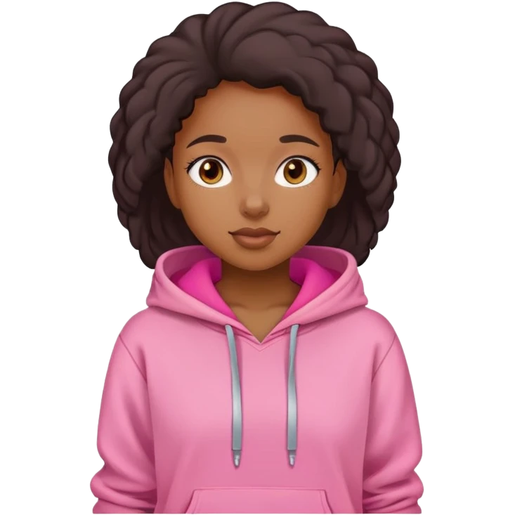 Black girl wearing pink hoodie emoji