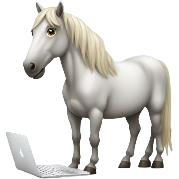 Horse working on MacBook  emoji