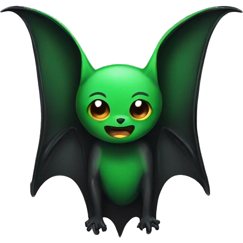 Black bat green wings emoji