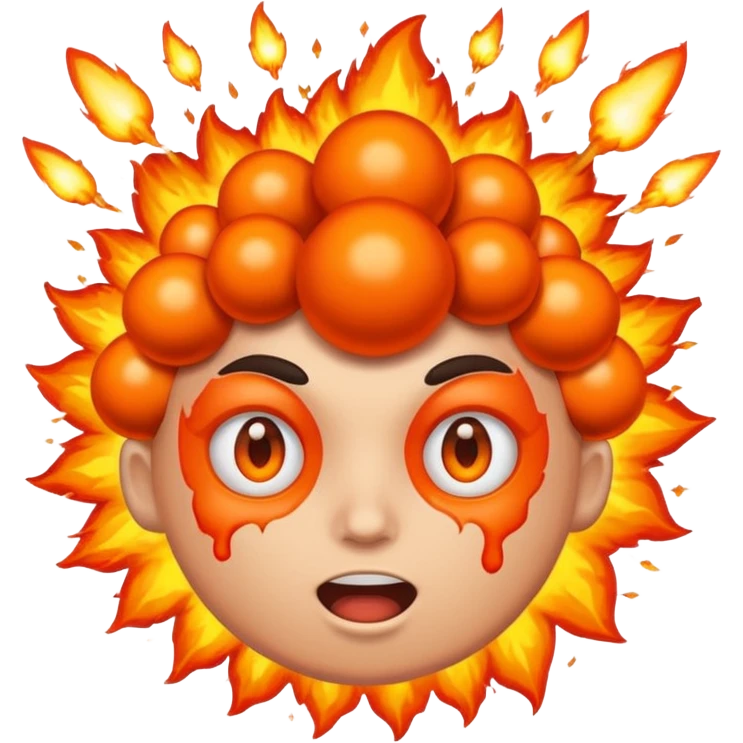 Create a mind blowing face with bombs coming out  emoji