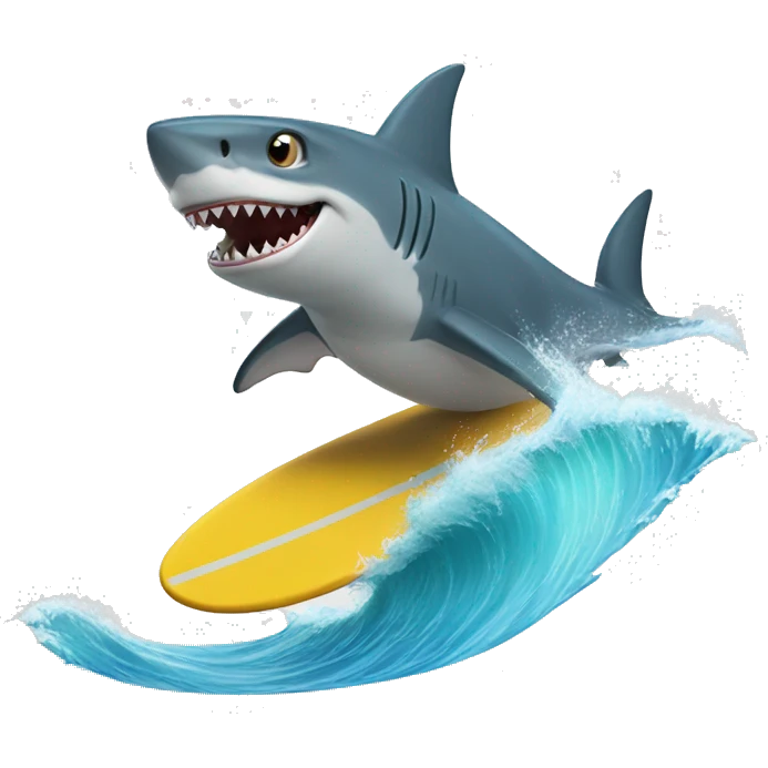 shark surfing emoji