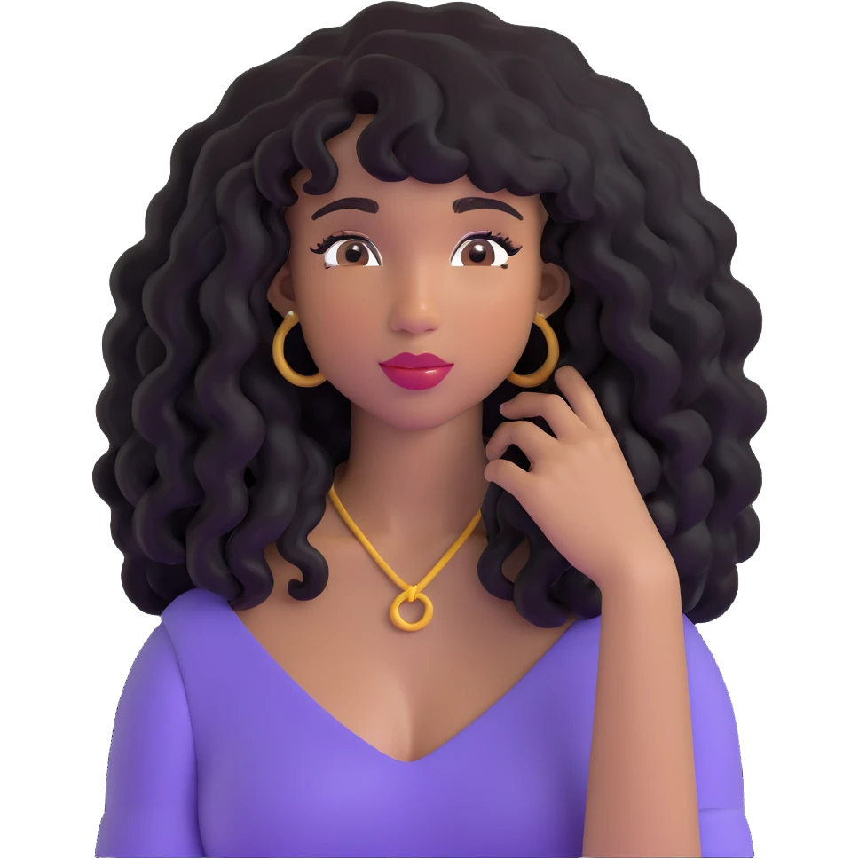 SZA with iconic black curly hair emoji