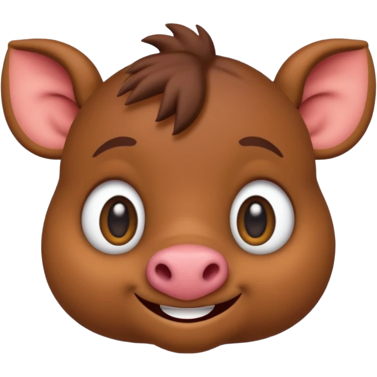 Pumbaa, stylized as a cute emoji, round face, big eyes, minimal details emoji