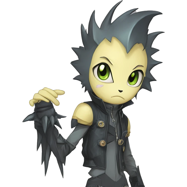 cute cool edgy sharp eldritch futuristic punk Digimon-Fakemon-animal full body emoji