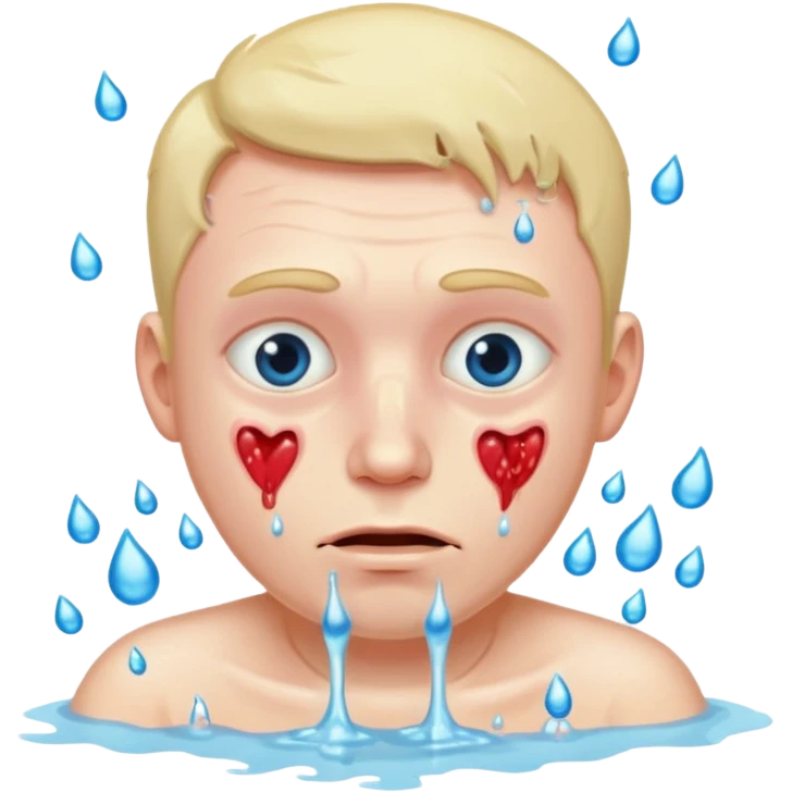 sopping wet man dying from diabetes with a sopping wet pussy emoji