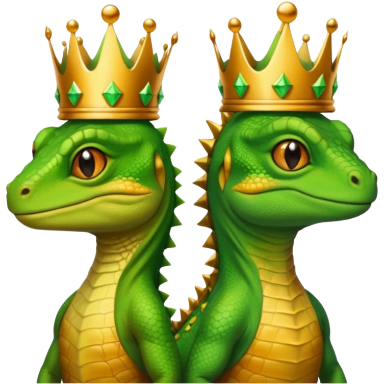 Female and male Lizard with crowns emoji