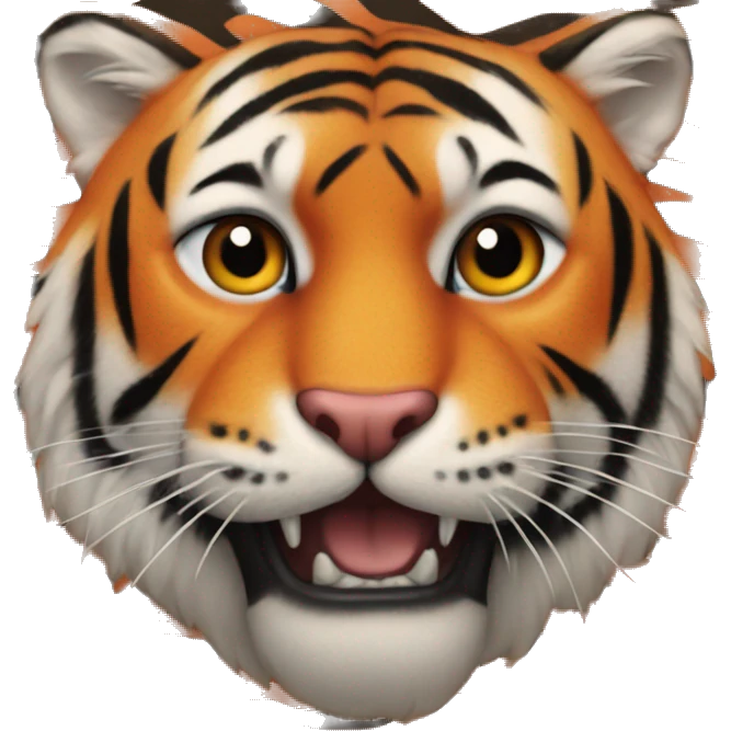 Orange heart with tiger stripes emoji