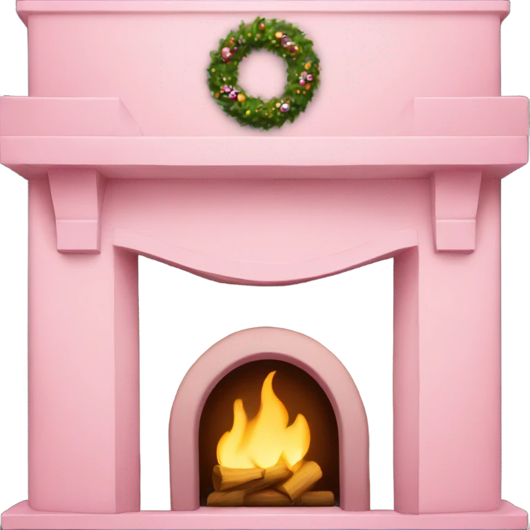 baby pink Christmas fire place emoji