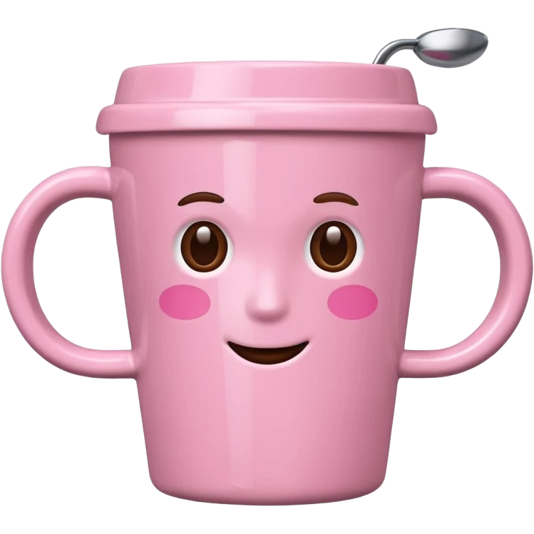 pink coffee cup without eyes emoji