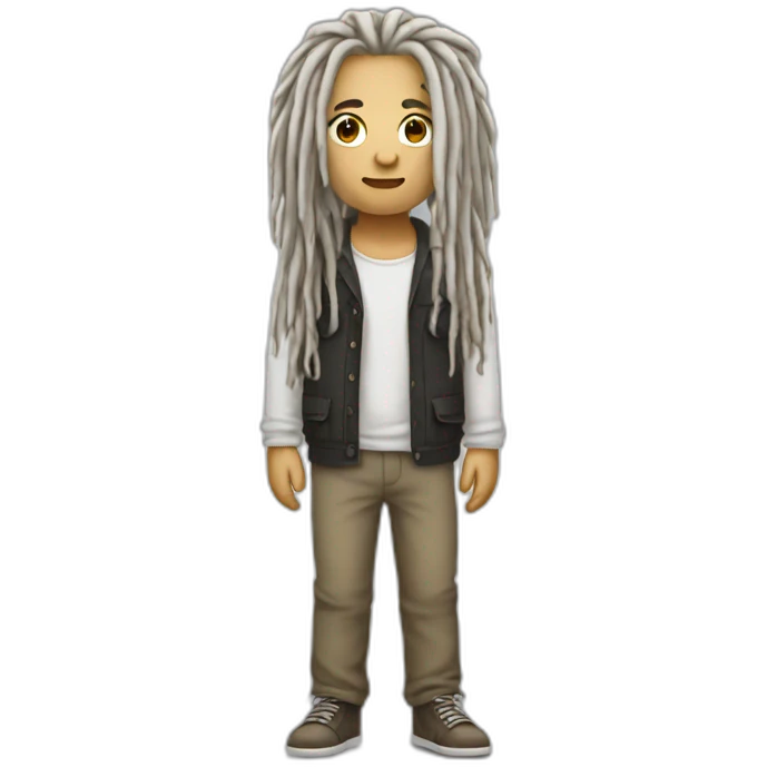 Dreadlocks with white skin emoji