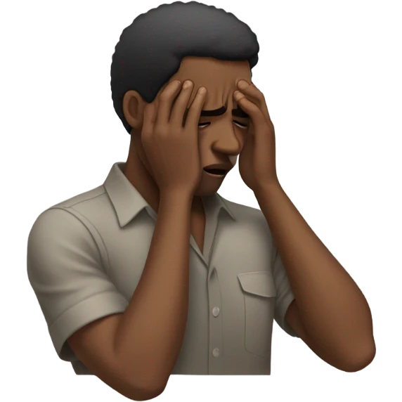 black man face palm emoji