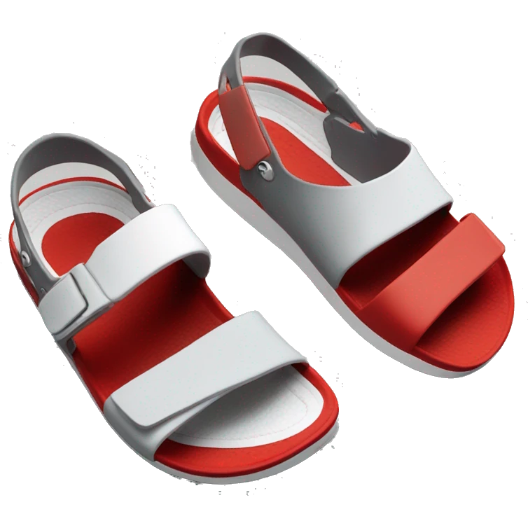 adilettes sandals comfort red, white and grey emoji
