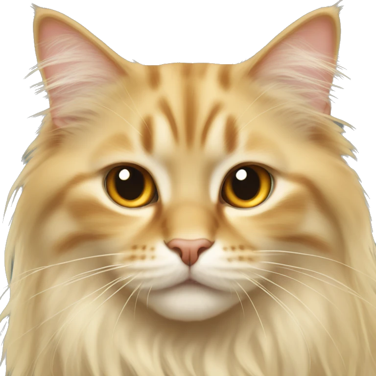 Two longhair cats, right is golden color, left is creamy color emoji