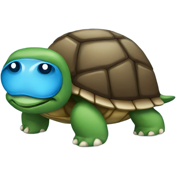 Turtle with blue eyes wearing hoodie emoji