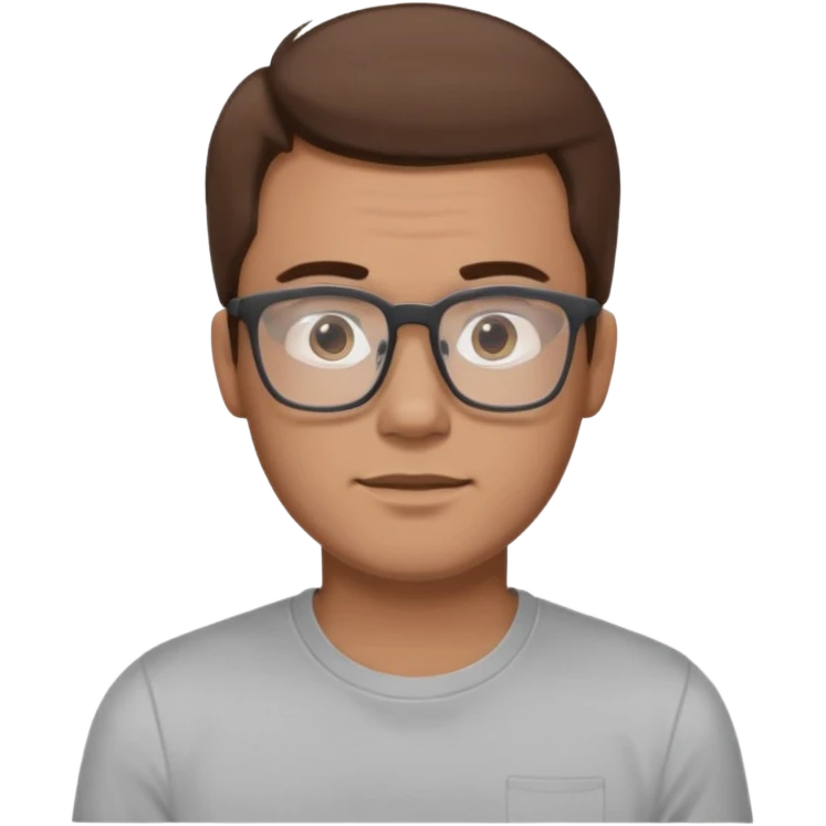 a young dad with brown hair, light skin color, with rectangular glasses, without beard emoji