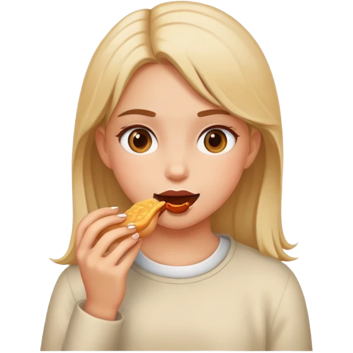 girl eating emoji