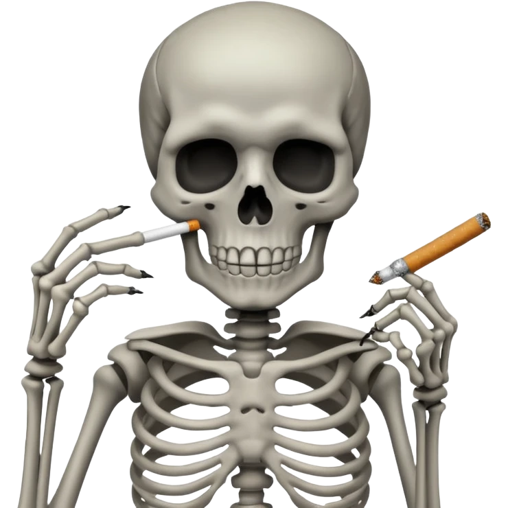 A skeleton with a cigarette  emoji