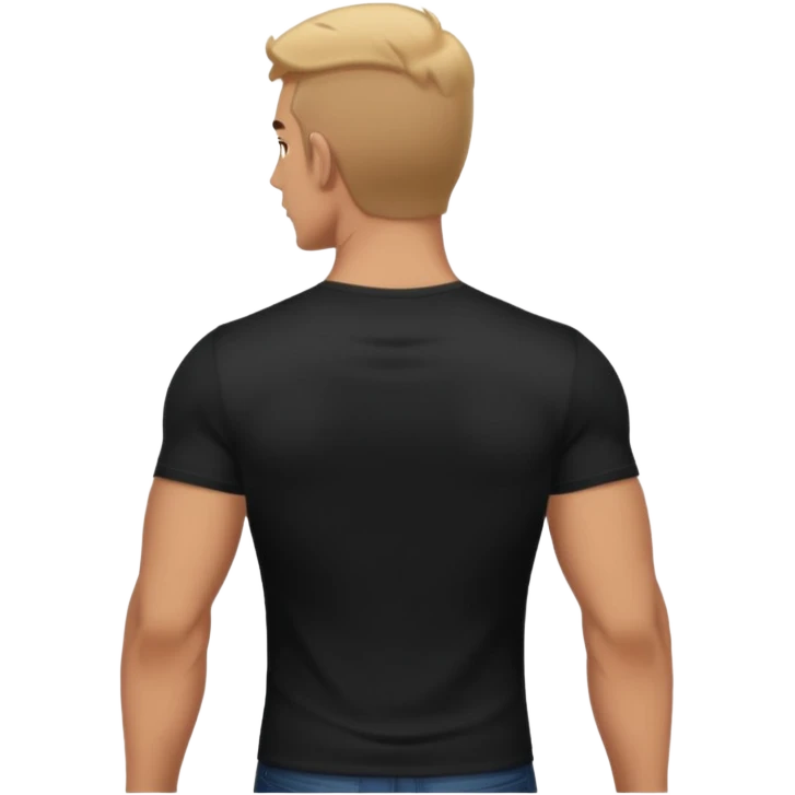 slightly muscular man in black shirt being taken from behind emoji